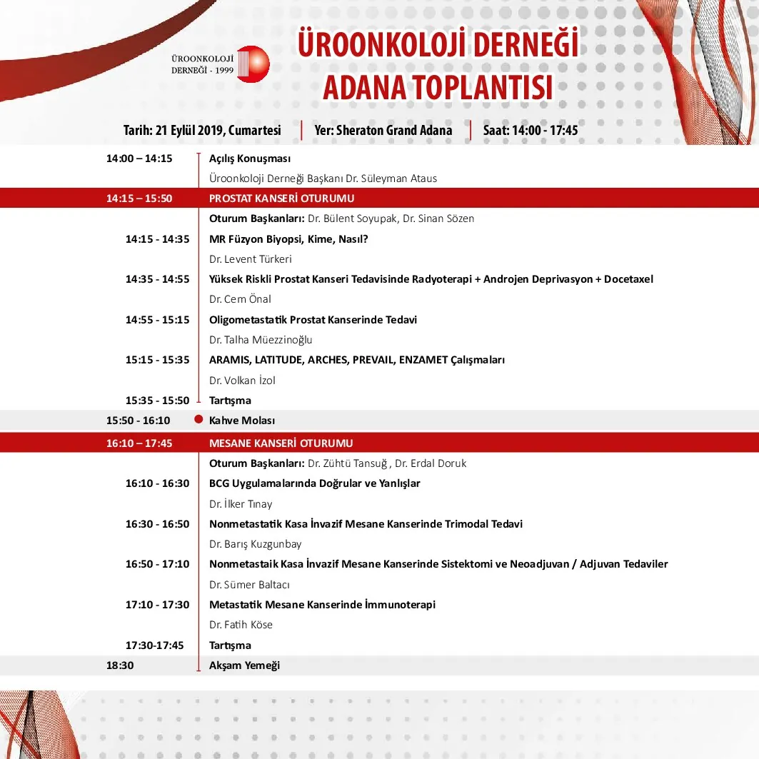 Üroonkoloji Derneği Adana Toplantısı